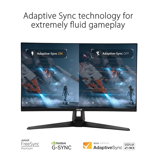 ASUS TUF Gaming 27  1440P Gaming Monitor  VG27AQM1A    QHD  2560 x 1440   260Hz  1ms  Fast IPS  Extreme Low Motion Blur Sync  Freesync Premium  G SYNC Compatible  DisplayHDR400  3 Year Warranty
