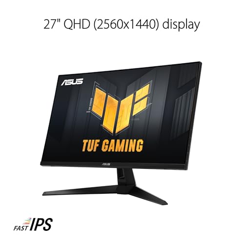 ASUS TUF Gaming 27  1440P Monitor  VG27AQM5A    QHD  2560x1440   300Hz  Fast IPS  Extreme Low Motion Blur Sync  0 3ms  Speaker  95  DCI P3  Shadow Boost  DisplayWidget Center  3 yr Warranty