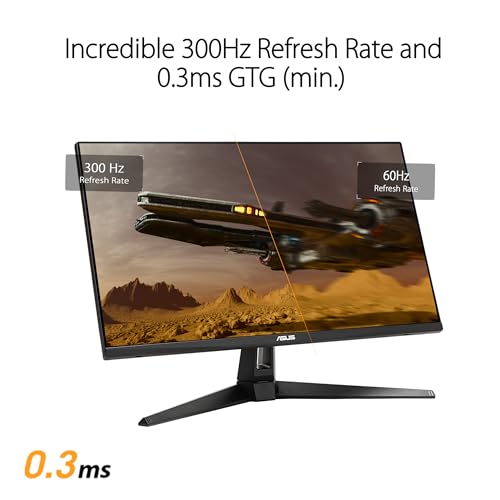 ASUS TUF Gaming 27  1440P Monitor  VG27AQM5A    QHD  2560x1440   300Hz  Fast IPS  Extreme Low Motion Blur Sync  0 3ms  Speaker  95  DCI P3  Shadow Boost  DisplayWidget Center  3 yr Warranty