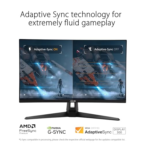 ASUS TUF Gaming 27  1440P Monitor  VG27AQM5A    QHD  2560x1440   300Hz  Fast IPS  Extreme Low Motion Blur Sync  0 3ms  Speaker  95  DCI P3  Shadow Boost  DisplayWidget Center  3 yr Warranty