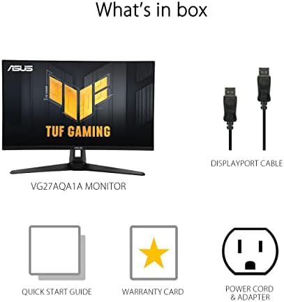 ASUS TUF Gaming 27  1440P Monitor  VG27AQM5A    QHD  2560x1440   300Hz  Fast IPS  Extreme Low Motion Blur Sync  0 3ms  Speaker  95  DCI P3  Shadow Boost  DisplayWidget Center  3 yr Warranty