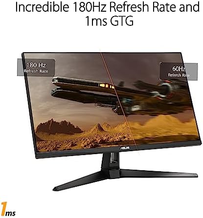 ASUS TUF Gaming 27  1440P HDR Monitor  VG27AQ3A    QHD  2560 x 1440   180Hz  1ms  Fast IPS  130  sRGB  Extreme Low Motion Blur Sync  Speakers  Freesync Premium  G SYNC Compatible  HDMI  DisplayPort