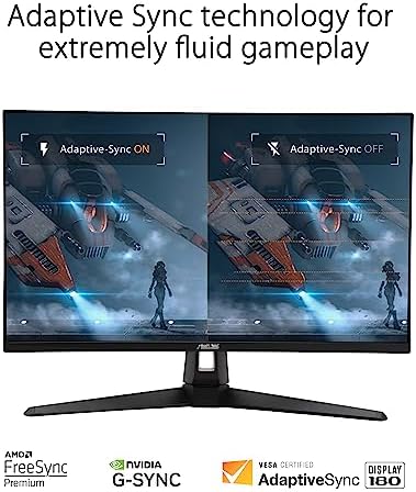 ASUS TUF Gaming 27  1440P HDR Monitor  VG27AQ3A    QHD  2560 x 1440   180Hz  1ms  Fast IPS  130  sRGB  Extreme Low Motion Blur Sync  Speakers  Freesync Premium  G SYNC Compatible  HDMI  DisplayPort