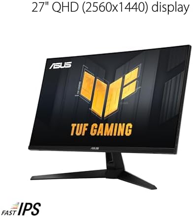 ASUS TUF Gaming 27  1440P Monitor  VG27AQM5A    QHD  2560x1440   300Hz  Fast IPS  Extreme Low Motion Blur Sync  0 3ms  Speaker  95  DCI P3  Shadow Boost  DisplayWidget Center  3 yr Warranty