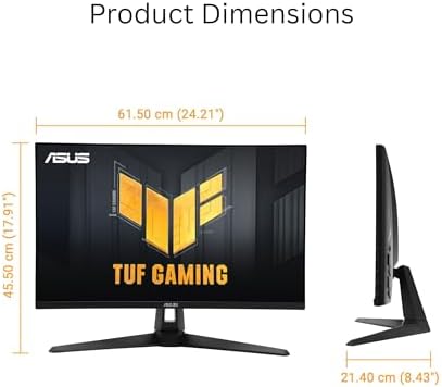 ASUS TUF Gaming 27  1440P Monitor  VG27AQM5A    QHD  2560x1440   300Hz  Fast IPS  Extreme Low Motion Blur Sync  0 3ms  Speaker  95  DCI P3  Shadow Boost  DisplayWidget Center  3 yr Warranty