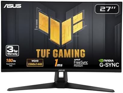 ASUS TUF Gaming 31 5  1440P HDR Monitor  VG32AQA1A    QHD  2560 x 1440   170Hz  1ms  Extreme Low Motion Blur  FreeSync Premium  DisplayPort  HDMI  HDR 10  Shadow Boost  VESA Wall Mountable