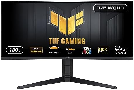 ASUS TUF Gaming 32 1440P HDR Curved Monitor  VG32VQ1B    QHD  2560 x 1440   165Hz  Supports 144Hz   1ms  Extreme Low Motion Blur  Speaker  FreeSync Premium  VESA Mountable  DisplayPort  HDMI BLACK