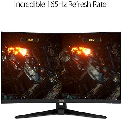 ASUS TUF Gaming 32 1440P HDR Curved Monitor  VG32VQ1B    QHD  2560 x 1440   165Hz  Supports 144Hz   1ms  Extreme Low Motion Blur  Speaker  FreeSync Premium  VESA Mountable  DisplayPort  HDMI BLACK
