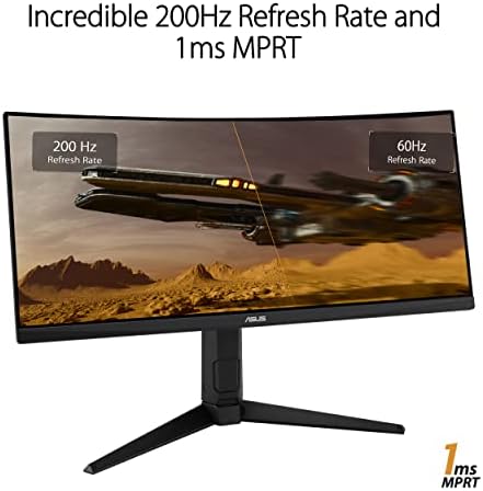 ASUS TUF Gaming 32 1440P HDR Curved Monitor  VG32VQ1B    QHD  2560 x 1440   165Hz  Supports 144Hz   1ms  Extreme Low Motion Blur  Speaker  FreeSync Premium  VESA Mountable  DisplayPort  HDMI BLACK