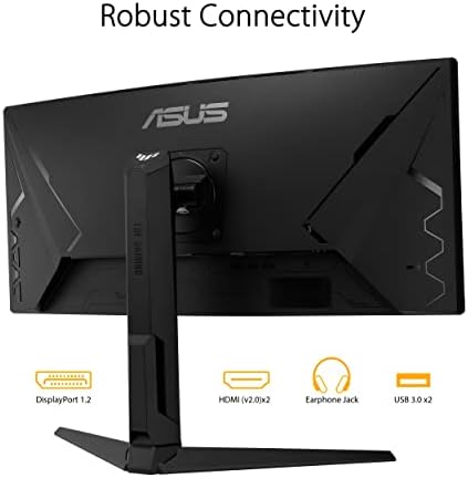 ASUS TUF Gaming 32 1440P HDR Curved Monitor  VG32VQ1B    QHD  2560 x 1440   165Hz  Supports 144Hz   1ms  Extreme Low Motion Blur  Speaker  FreeSync Premium  VESA Mountable  DisplayPort  HDMI BLACK