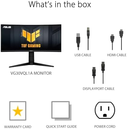 ASUS TUF Gaming 32 1440P HDR Curved Monitor  VG32VQ1B    QHD  2560 x 1440   165Hz  Supports 144Hz   1ms  Extreme Low Motion Blur  Speaker  FreeSync Premium  VESA Mountable  DisplayPort  HDMI BLACK