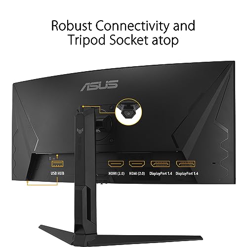 ASUS TUF Gaming - Monitor curvo de 34 pulgadas 1440P 1500R (VG34VQL3A) QHD (3440 x 1440), 180 Hz, 1 ms, ELMB, Freesync Premium Pro, 125 % sRGB, DisplayHDR 400, altura ajustable