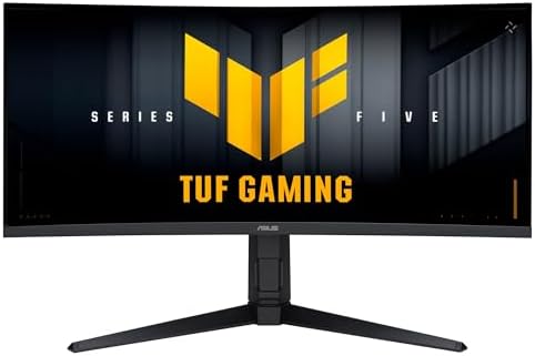 ASUS TUF Gaming 34  1440P Ultrawide Curved Monitor  VG34WQML5A    250Hz  0 5ms  FastIPS  FreeSync Premium  Extreme Low Motion Blur  DisplayHDR400  95  DCI P3  DisplayWidget  Gaming AI  3 yr Warranty