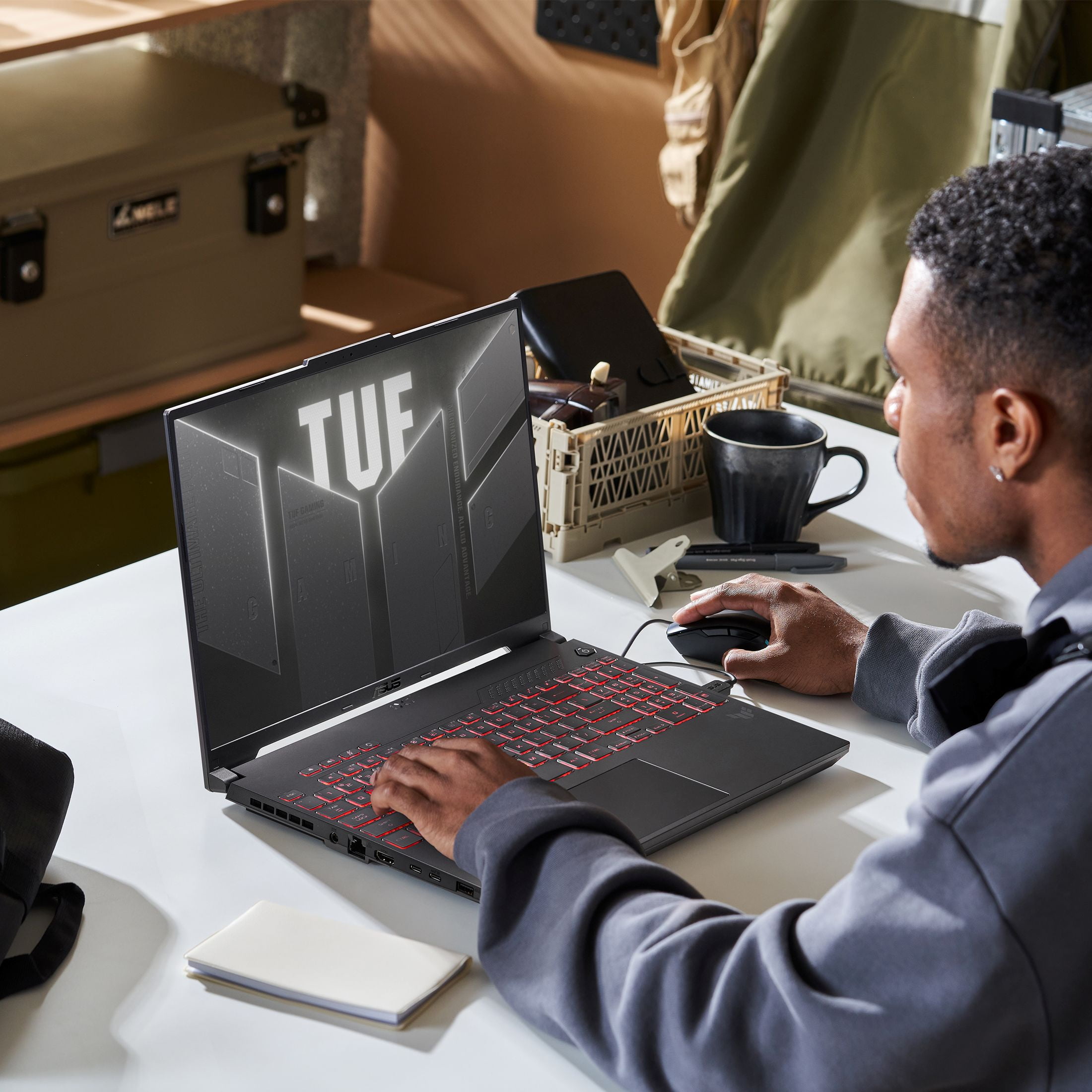 ASUS Computadora Portátil para Juegos TUF Gaming A16 (2025) Copilot+ PC, Pantalla de 16” 16:10 FHD+ 144Hz, AMD ryzenTM 5 7535HS, NVIDIA GeForce RTX 4050, 16GB DDR5, 512GB PCIe SSD, Wi-Fi 6, Windows 11 Home FA607NU-WS53
