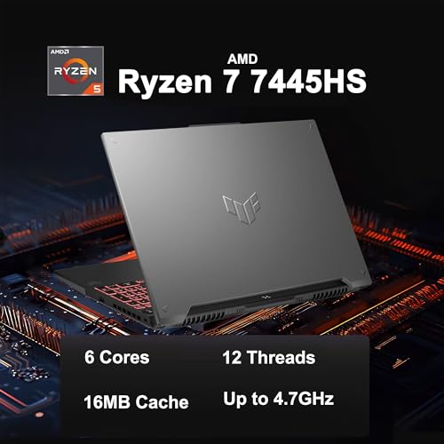 ASUS TUF Gaming A16 Laptop 16 WUXGA IPS 144Hz AMD 6 core Ryzen 7 7445HS 16GB DDR5 1TB SSD NVIDIA GeForce RTX 4050  Up to 194 AI Tops  RGB Backlit USB4 Two Way AI Noise Cancelation Win11Pro ICP Hub