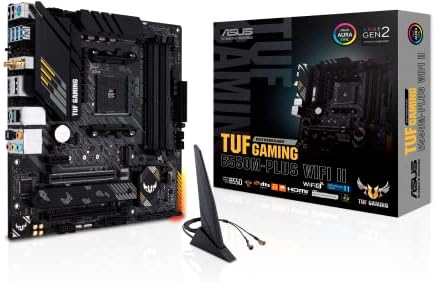 ASUS TUF Gaming B550 PLUS WiFi II AMD AM4  3rd Gen Ryzen   ATX Gaming Motherboard  PCIe 4 0  WiFi 6  2 5Gb LAN  BIOS Flashback  USB 3 2 Gen 2  Addressable Gen 2 RGB Header and Aura Sync