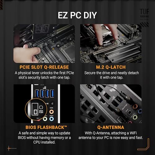 ASUS TUF Gaming B650 PLUS WiFi AMD B650 AM5 Ryzen  Desktop 9000 8000 and 7000 ATX Motherboard  14 Power Stages  PCIe  5 0 M 2  DDR5 Memory  WiFi 6 and 2 5 Gb Ethernet  USB4  Support Aura Sync