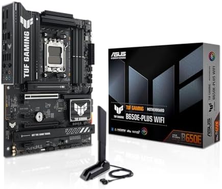 ASUS TUF Gaming B650 PLUS WiFi AMD B650 AM5 Ryzen  Desktop 9000 8000 and 7000 ATX Motherboard  14 Power Stages  PCIe  5 0 M 2  DDR5 Memory  WiFi 6 and 2 5 Gb Ethernet  USB4  Support Aura Sync