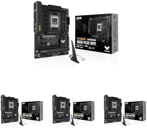 ASUS TUF Gaming B650 PLUS WiFi AMD B650 AM5 Ryzen  Desktop 9000 8000 and 7000 ATX Motherboard  14 Power Stages  PCIe  5 0 M 2  DDR5 Memory  WiFi 6 and 2 5 Gb Ethernet  USB4  Support Aura Sync