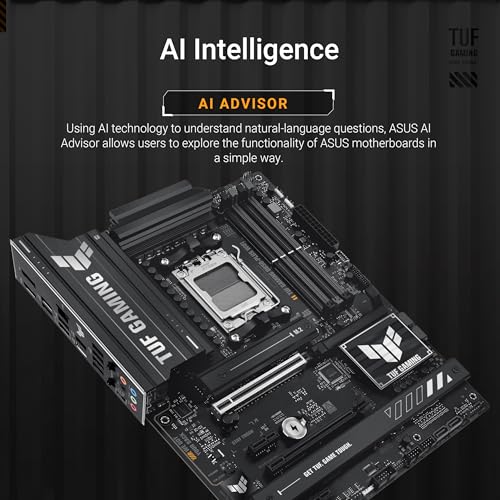 ASUS TUF Gaming B850 PLUS WiFi AMD AM5 B850 ATX Motherboard 14 2 1 80A Stages AI Ready DDR5 PCIe 5 0 3X M 2 Wi Fi 7 2 5Gb LAN DisplayPort HDMI USB 10Gbps & 20Gbps Type C BIOS Flashback