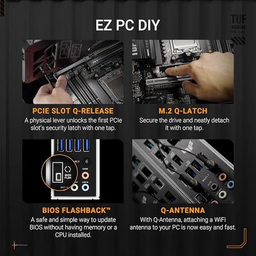ASUS TUF Gaming B850 PLUS WiFi AMD AM5 B850 ATX Motherboard 14 2 1 80A Stages AI Ready DDR5 PCIe 5 0 3X M 2 Wi Fi 7 2 5Gb LAN DisplayPort HDMI USB 10Gbps & 20Gbps Type C BIOS Flashback