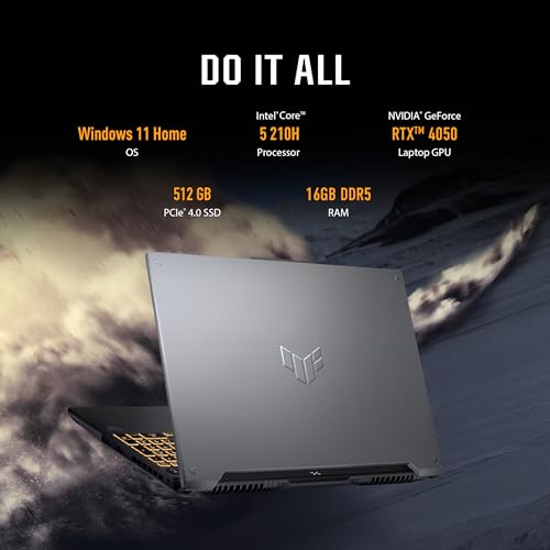 ASUS TUF Gaming F16 Gaming Laptop  16  FHD  144Hz IPS Level 16 10 Display  Intel  Core  5 210H  NVIDIA  GeForce RTX  4050  16GB DDR5  512GB PCIe Gen4 SSD  Wi Fi 6  Win11 Home  FX607VU SS53