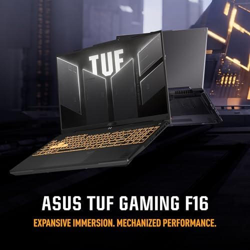 ASUS TUF Gaming F16 (2024) Laptop para juegos, pantalla FHD+ 144Hz de nivel IPS 16:10 de 16 pulgadas, procesador Intel Core 5 210H,NVIDIA® GeForce RTX™ 4050, 8GB DDR5, SSD PCIe Gen4 de 512 GB, Wi-Fi 6