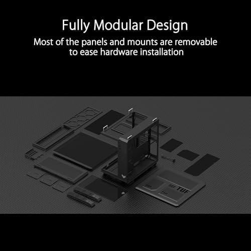 ASUS TUF Gaming GT502 Horizon ATX Mid Tower PC Case  Boundless Panoramic Design  Dual Chamber  Independent CPU and GPU Cooling Zones  Tool Free Side Panels  USB 10 Gbps Type C  Front Panel 