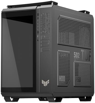 ASUS TUF Gaming GT502 Horizon ATX Mid Tower PC Case  Boundless Panoramic Design  Dual Chamber  Independent CPU and GPU Cooling Zones  Tool Free Side Panels  USB 10 Gbps Type C  Front Panel 