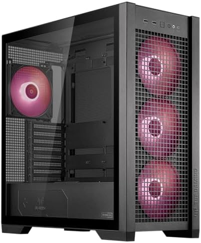 ASUS TUF Gaming GT502 Horizon ATX Mid Tower PC Case  Boundless Panoramic Design  Dual Chamber  Independent CPU and GPU Cooling Zones  Tool Free Side Panels  USB 10 Gbps Type C  Front Panel 