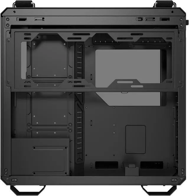 ASUS TUF Gaming GT502 Horizon ATX Mid Tower Gaming Case  boundless panoramic design  dual chamber  independent CPU and GPU cooling zones  tool free side panels  USB 10 Gbps Type C front panel 