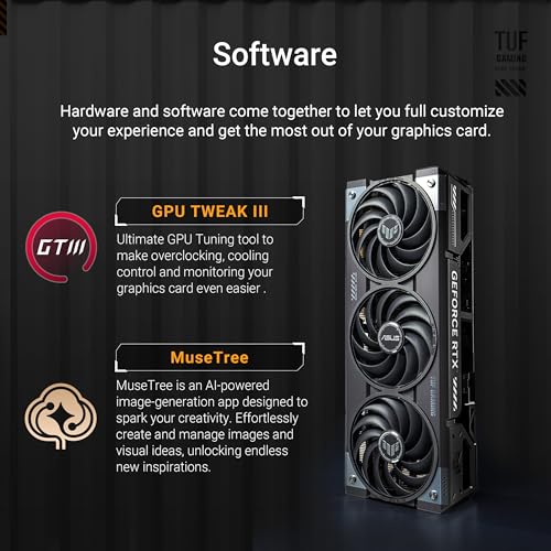ASUS TUF Gaming GeForce RTX 5070 Ti 16GB GDDR7 OC Edition Gaming Graphics Card PCIe 5 0 HDMI /DP 2 1 3 125 slot Military Grade Components Protective PCB Coating axial tech Fans