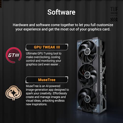 ASUS TUF Gaming GeForce RTX   5080 16GB GDDR7 OC Edition Gaming Graphics Card  PCIe  5 0  HDMI /DP 2 1  3 6 Slot  Military Grade Components  Protective PCB Coating  axial tech Fans  Vapor Chamber