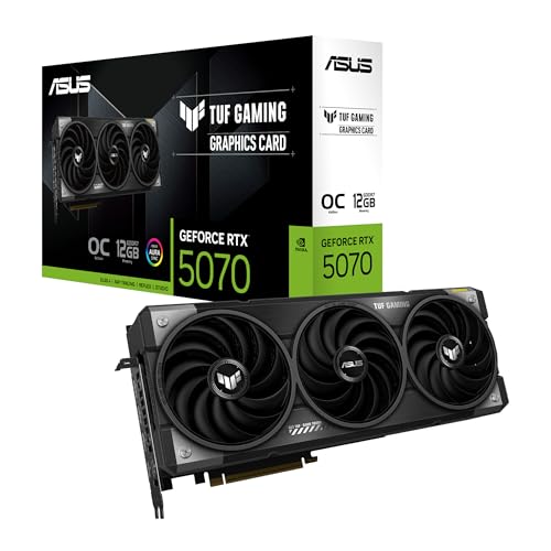 ASUS TUF Gaming GeForce RTX   5070 12GB GDDR7 OC Edition Gaming Graphics Card  PCIe  5 0  HDMI /DP 2 1  3 125 slot  Military Grade Components  Protective PCB Coating  axial tech Fans