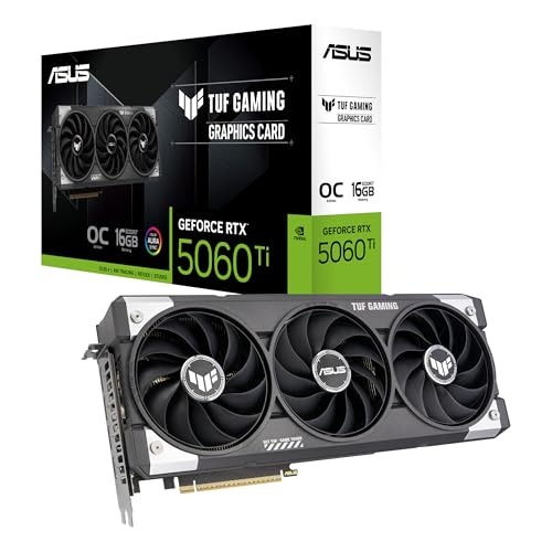 ASUS TUF Gaming GeForce RTX   5060 Ti 16GB GDDR7 OC Edition Gaming Graphics Card  PCIe  5 0  HDMI /DP 2 1  3 1 Slot  Military Grade Components  Protective PCB Coating  axial tech Fans 