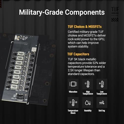 ASUS TUF Gaming GeForce RTX   5070 Ti 16GB GDDR7 OC Edition Gaming Graphics Card  PCIe  5 0  HDMI /DP 2 1  3 125 slot  Military Grade Components  Protective PCB Coating  axial tech Fans 