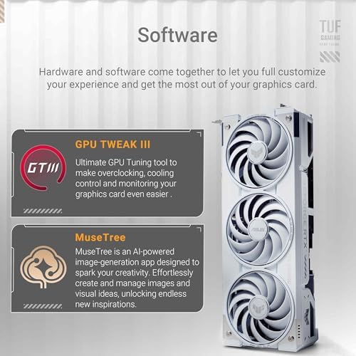 ASUS TUF Gaming GeForce RTX   5070 Ti 16GB GDDR7 BTF White OC Edition Gaming Graphics Card  PCIe  5 0  HDMI /DP 2 1  3 125 slot  Military Grade Components  with a Detachable GC HPWR Adapter