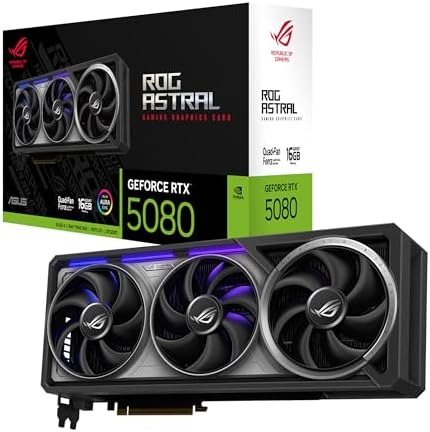 ASUS TUF Gaming GeForce RTX   5080 16GB GDDR7 OC Edition Gaming Graphics Card  PCIe  5 0  HDMI /DP 2 1  3 6 Slot  Military Grade Components  Protective PCB Coating  axial tech Fans  Vapor Chamber