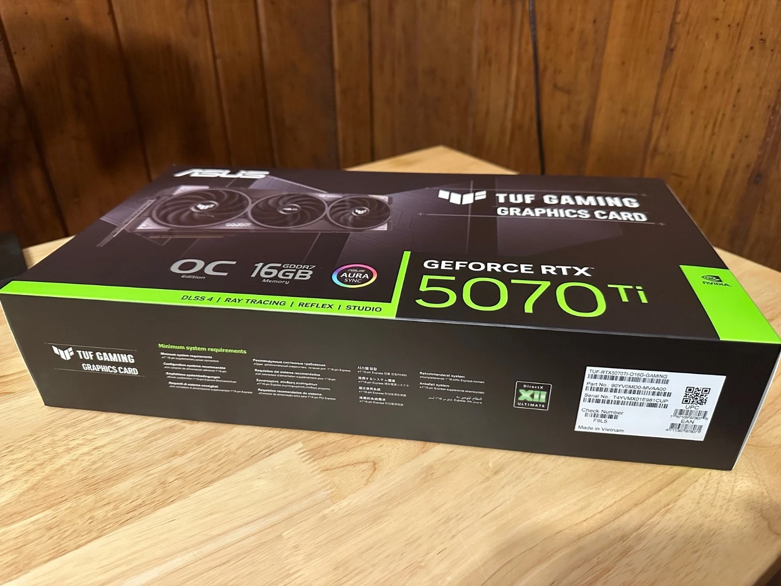ASUS TUF Gaming GeForce RTX 5070 Ti 16GB GDDR7 OC Ed  Graphics Card   Excellent