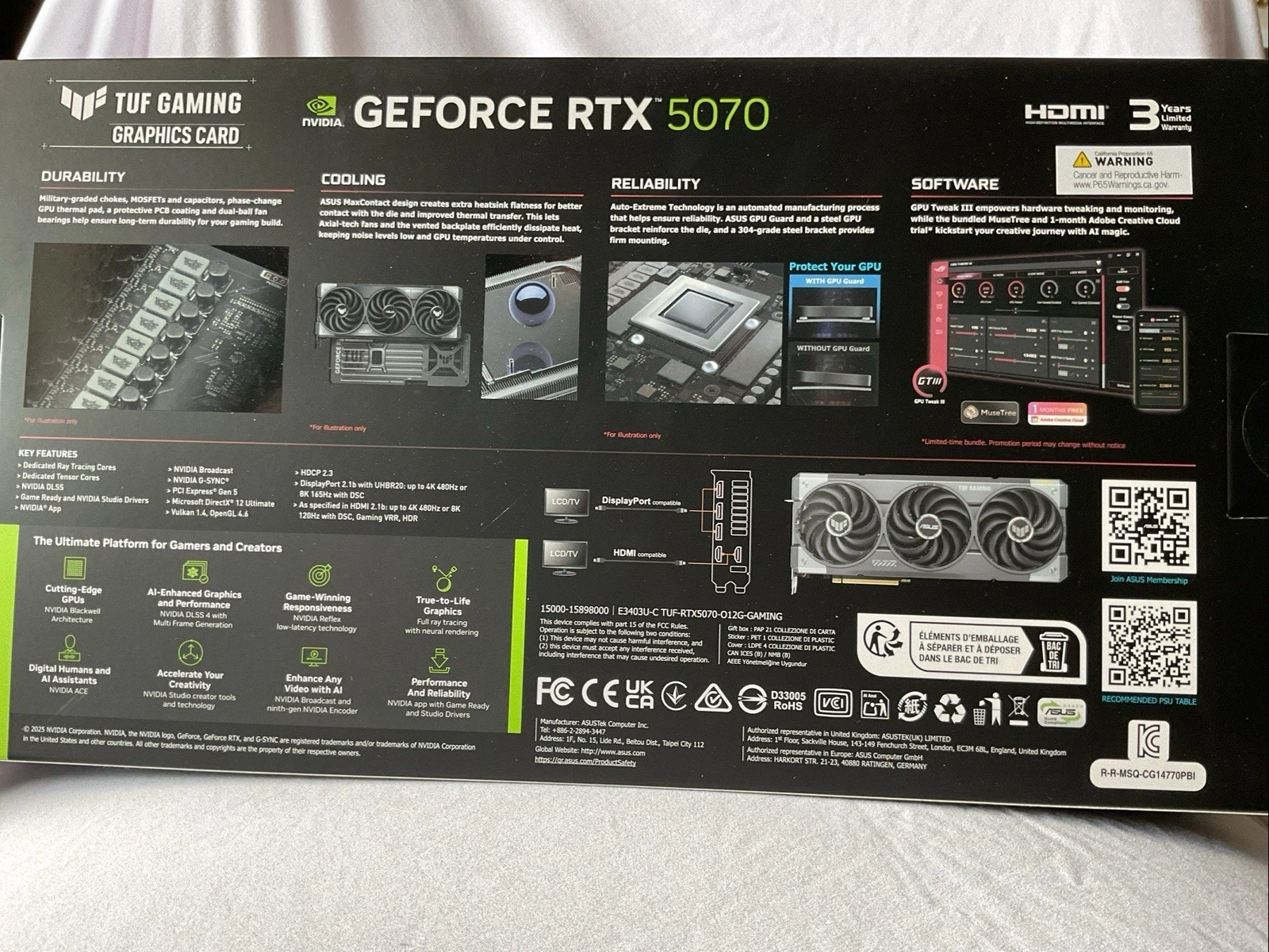 ASUS TUF Gaming GeForce RTX   5070 12GB GDDR7 OC Edition Gaming Graphics Card