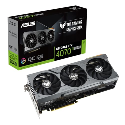 ASUS TUF Gaming NVIDIA GeForce RTX™ 4070 Ti Super OC Edition - Tarjeta gráfica para juegos (PCIe 4.0, 16 GB GDDR6X, HDMI 2.1a, DisplayPort 1.4a), RTX4070Ti|OC|Negro