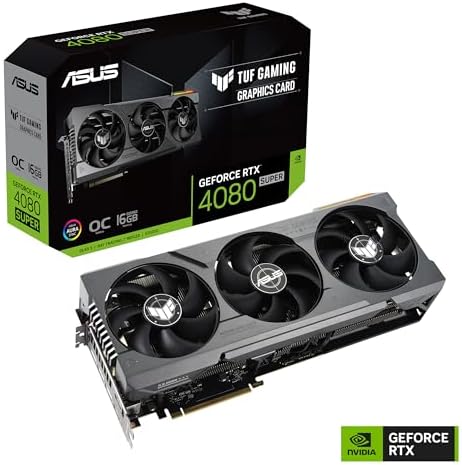 ASUS TUF Gaming NVIDIA GeForce RTX 4080 Super OC Edition Gaming Graphics Card  PCIe 4 0  16GB GDDR6X  HDMI 2 1a  DisplayPort 1 4a   Renewed