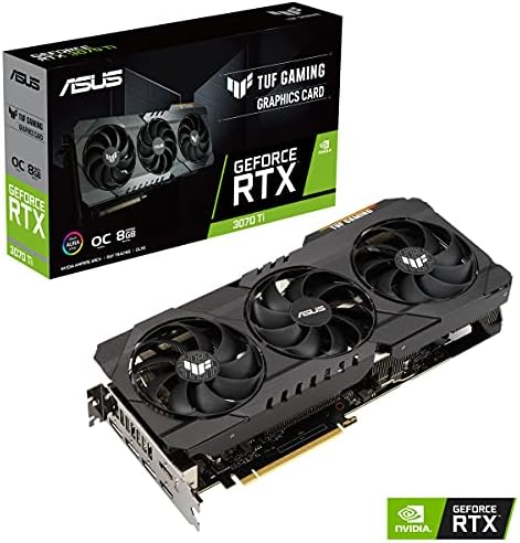 ASUS TUF - Tarjeta gráfica NVIDIA GeForce RTX 3070 Ti OC Edition para juegos (PCIe 4.0, 8 GB GDDR6X, HDMI 2.1, DisplayPort 1.4a, rodamientos de ventilador de doble bola, certificación de grado militar, GPU Tweak II) (renovada)
