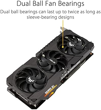 ASUS TUF - Tarjeta gráfica NVIDIA GeForce RTX 3070 Ti OC Edition para juegos (PCIe 4.0, 8 GB GDDR6X, HDMI 2.1, DisplayPort 1.4a, rodamientos de ventilador de doble bola, certificación de grado militar, GPU Tweak II) (renovada)