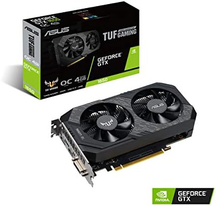 ASUS TUF Gaming NVIDIA GeForce GTX 1650 OC Edition Graphics Card  PCIe 3 0  4GB GDDR6 Memory  HDMI  DisplayPort  DVI D  1x 6 pin Power Connector  IP5X Dust Resistance  Space Grade Lubricant 