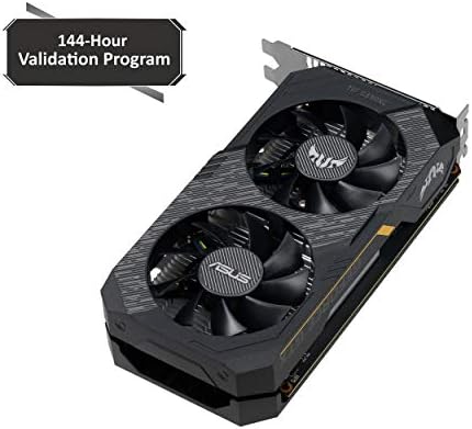 ASUS TUF Gaming NVIDIA GeForce GTX 1650 OC Edition Graphics Card  PCIe 3 0  4GB GDDR6 Memory  HDMI  DisplayPort  DVI D  1x 6 pin Power Connector  IP5X Dust Resistance  Space Grade Lubricant 