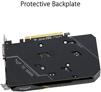 ASUS TUF Gaming NVIDIA GeForce GTX 1650 OC Edition Graphics Card  PCIe 3 0  4GB GDDR6 Memory  HDMI  DisplayPort  DVI D  1x 6 pin Power Connector  IP5X Dust Resistance  Space Grade Lubricant 