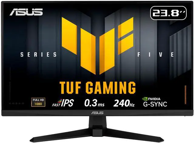 ASUS TUF Gaming Series 5   VG249QM5A Gaming Monitor  23 8" FHD 1920 x 1080  Fast IPS  240Hz  0 3ms  G SYNC  compatible  AMD FreeSync  Premium  ELMB SYNC  99  sRGB  DisplayWidget Center  Gaming AI 