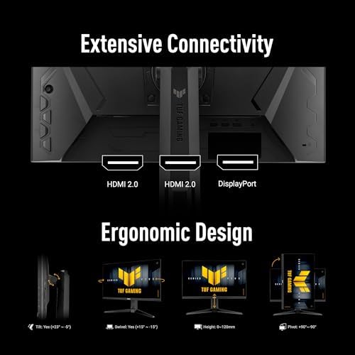 ASUS TUF Gaming Series 5 24 5  1080P Gaming Monitor  VG259QMRL5A    Full HD  Fast IPS Panel  310Hz  0 3ms  DisplayHDR400  99  sRGB  Height Adjustable  DisplayWidget  Gaming AI  3 yr Warranty