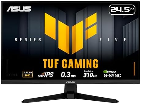 ASUS TUF Gaming Series 5 24 5  1080P Gaming Monitor  VG259QMRL5A    Full HD  Fast IPS Panel  310Hz  0 3ms  DisplayHDR400  99  sRGB  Height Adjustable  DisplayWidget  Gaming AI  3 yr Warranty